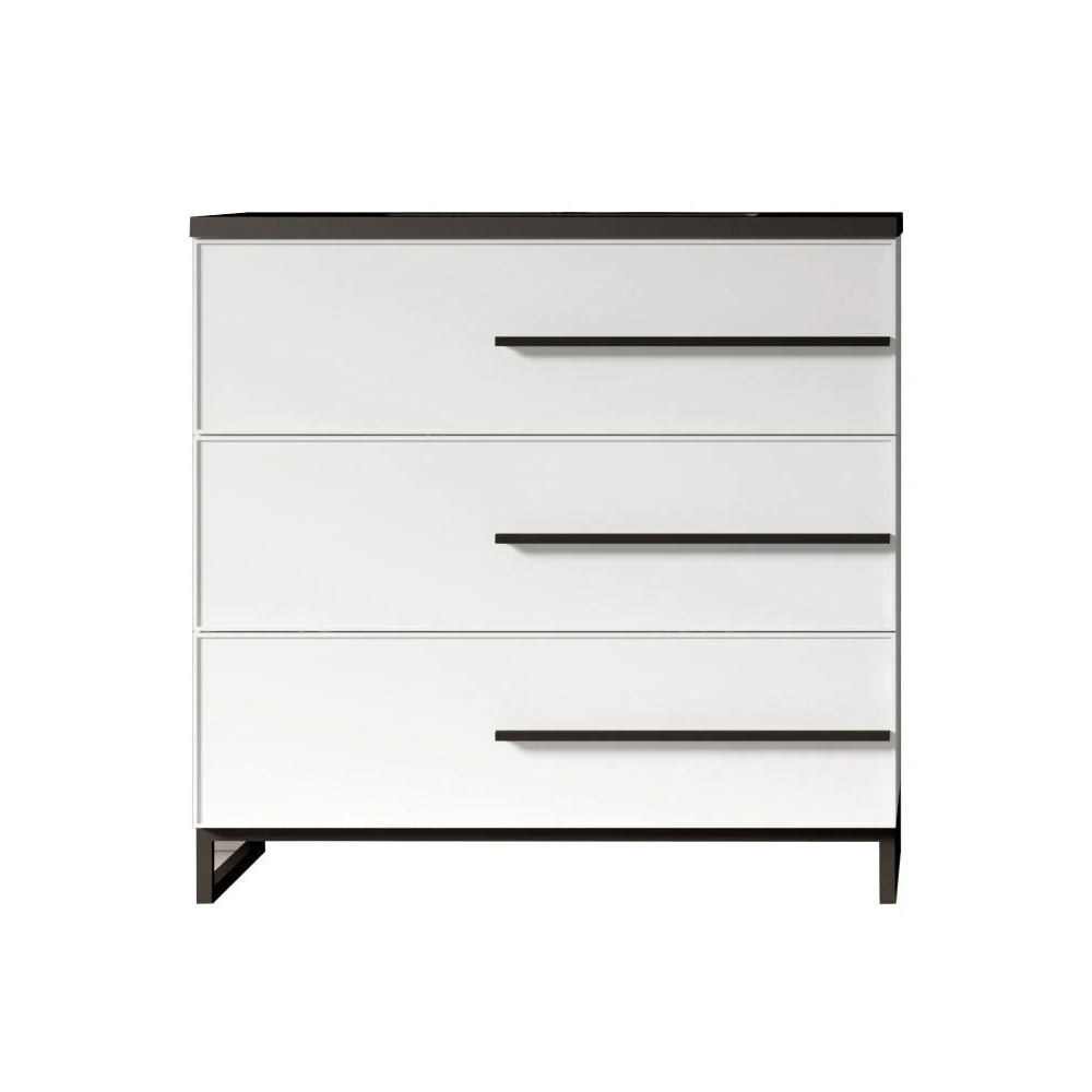 36" W Freestanding White Vanity Matte Black Sand Sink Top | LessCare